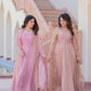 Jyoti Fashion Women's Lavender & Peach Fendi Chiffon Anarkali Combo Set With Dupatta | Swadesiicart