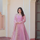 Jyoti Fashion Women's Lavender Fendi Chiffon Designer Anarkali Set With Dupatta | Swadesiicart