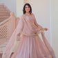 Jyoti Fashion Women's Peach Fendi Chiffon Designer Anarkali Set With Dupatta | Swadesiicart