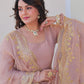 Jyoti Fashion Women's Peach Fendi Chiffon Designer Anarkali Set With Dupatta | Swadesiicart