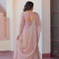 Jyoti Fashion Women's Peach Fendi Chiffon Designer Anarkali Set With Dupatta | Swadesiicart