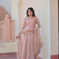 Jyoti Fashion Women's Peach Fendi Chiffon Designer Anarkali Set With Dupatta | Swadesiicart