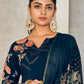 Jyoti Fashion Women's Navy Blue Pashmina Floral Digital Printed Kurta with Trouser & Dupatta | Swadesiicart