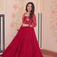 Jyoti Fashion Women's Rani Pink Faux Blooming Sequins & Zari Embroidered Long Designer Anarkali Set | Swadesiicart