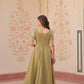 Jyoti Fashion Women's Mehendi Fendi Embroidered Long Designer Anarkali Set | Swadesiicart