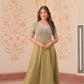 Jyoti Fashion Women's Mehendi Fendi Embroidered Long Designer Anarkali Set | Swadesiicart