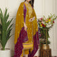 Jyoti Fashion Women's Mustard Chinon Chiffon Embroidered Designer Straight Suit Set | Swadesiicart