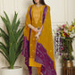 Jyoti Fashion Women's Mustard Chinon Chiffon Embroidered Designer Straight Suit Set | Swadesiicart