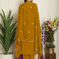 Jyoti Fashion Women's Mustard Chinon Chiffon Embroidered Designer Straight Suit Set | Swadesiicart