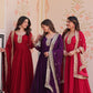 Jyoti Fashion Women's Maroon, Purple & Rani Faux Blooming Sequins & Zari Embroidered Combo Anarkali Set With Dupatta | Swadesiicart