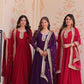 Jyoti Fashion Women's Maroon, Purple & Rani Faux Blooming Sequins & Zari Embroidered Combo Anarkali Set With Dupatta | Swadesiicart