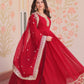 Jyoti Fashion Women's Maroon Faux Blooming Sequins & Zari Embroidered Anarkali Set With Dupatta | Swadesiicart