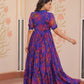 Jyoti Fashion Women's Purple Faux Georgette Printed Long Designer Anarkali Set | Swadesiicart