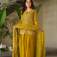 Jyoti Fashion Women's Mehendi Fendi Rich Beads Embroidered Sharara Set with Dupatta | Swadesiicart