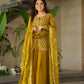 Jyoti Fashion Women's Mehendi Fendi Rich Beads Embroidered Sharara Set with Dupatta | Swadesiicart