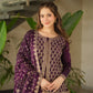 Jyoti Fashion Women's Wine Fendi Rich Beads Embroidered Sharara Set with Dupatta | Swadesiicart