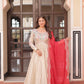 Jyoti Fashion Women's Red Cosmos Jacquard Pearl Beads Embroidered Anarkali Set With Dupatta | Swadesiicart