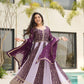 Jyoti Fashion Women's Purple Faux Blooming Zari & Sequins Embroidered Anarkali Set With Dupatta | Swadesiicart