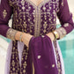 Jyoti Fashion Women's Purple Faux Blooming Zari & Sequins Embroidered Anarkali Set With Dupatta | Swadesiicart