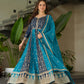Jyoti Fashion Women's Blue Faux Blooming Zari & Sequins Embroidered Anarkali Set With Dupatta | Swadesiicart