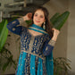 Jyoti Fashion Women's Blue Faux Blooming Zari & Sequins Embroidered Anarkali Set With Dupatta | Swadesiicart