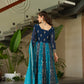 Jyoti Fashion Women's Blue Faux Blooming Zari & Sequins Embroidered Anarkali Set With Dupatta | Swadesiicart