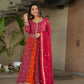 Jyoti Fashion Women's Rani Pink Faux Blooming Zari & Sequins Embroidered Anarkali Set With Dupatta | Swadesiicart