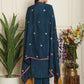 Jyoti Fashion Women's Navy Blue Chinon Chiffon Embroidered Designer Straight Suit Set | Swadesiicart