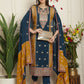 Jyoti Fashion Women's Navy Blue Chinon Chiffon Embroidered Designer Straight Suit Set | Swadesiicart