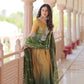 Jyoti Fashion Women's Green Chinon Beads Embroidered Sharara Set with Dupatta | Swadesiicart