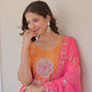 Jyoti Fashion Women's Pink Chinon Beads Embroidered Sharara Set with Dupatta | Swadesiicart