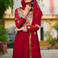 Jyoti Fashion Women's Maroon Faux Blooming Sequins with Thread Embroidered Anarkali Set With Dupatta | Swadesiicart