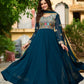 Jyoti Fashion Women's Teal Faux Blooming Sequins with Thread Embroidered Anarkali Set With Dupatta | Swadesiicart