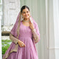 Jyoti Fashion Women's Lavender Faux Georgette Embroidered Designer Anarkali Set With Dupatta | Swadesiicart
