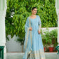 Jyoti Fashion Women's Sky Blue Faux Georgette Embroidered Designer Anarkali Set With Dupatta | Swadesiicart
