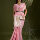 Jyoti Fashion Women's Pink Tissue Linen Silk Zari Woven Designer Saree with Blouse | Swadesiicart