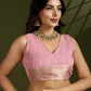 Jyoti Fashion Women's Pink Tissue Linen Silk Zari Woven Designer Saree with Blouse | Swadesiicart