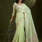 Jyoti Fashion Women's Sea Green Tissue Linen Silk Zari Woven Designer Saree with Blouse | Swadesiicart