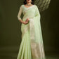 Jyoti Fashion Women's Sea Green Tissue Linen Silk Zari Woven Designer Saree with Blouse | Swadesiicart
