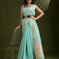 Jyoti Fashion Women's Sky Blue Tissue Linen Silk Zari Woven Designer Saree with Blouse | Swadesiicart