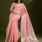 Jyoti Fashion Women's Peach Tissue Linen Silk Zari Woven Designer Saree with Blouse | Swadesiicart