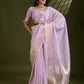 Jyoti Fashion Women's Purple Tissue Linen Silk Zari Woven Designer Saree with Blouse | Swadesiicart