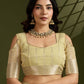 Jyoti Fashion Women's Light Yellow Tissue Linen Silk Zari Woven Designer Saree with Blouse | Swadesiicart