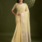 Jyoti Fashion Women's Light Yellow Tissue Linen Silk Zari Woven Designer Saree with Blouse | Swadesiicart