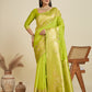 Jyoti Fashion Women's Green Soft Kanjivaram Silk Zari Woven Designer Saree with Blouse | Swadesiicart