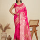 Jyoti Fashion Women's Pink Soft Kanjivaram Silk Zari Woven Designer Saree with Blouse | Swadesiicart