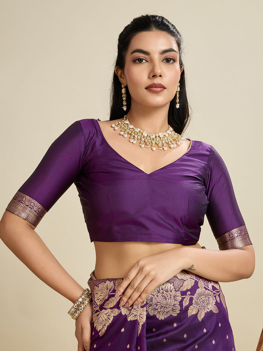Jyoti Fashion Women's Wine Soft Kanjivaram Silk Zari Woven Designer Saree with Blouse | Swadesiicart
