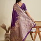 Jyoti Fashion Women's Wine Soft Kanjivaram Silk Zari Woven Designer Saree with Blouse | Swadesiicart