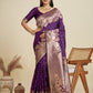 Jyoti Fashion Women's Wine Soft Kanjivaram Silk Zari Woven Designer Saree with Blouse | Swadesiicart