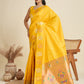 Jyoti Fashion Women's Yellow Soft Kanjivaram Paithani Silk Zari Woven Designer Saree with Blouse | Swadesiicart